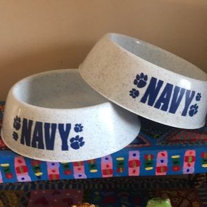 Dog Bowls- set of 2- NAVY